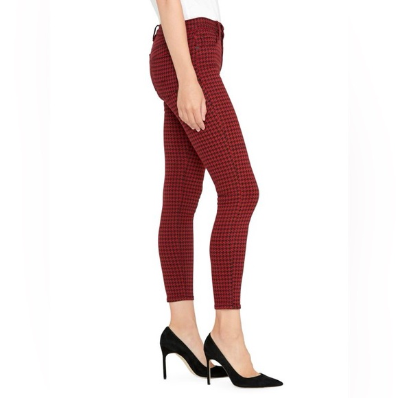 NWT HUDSON JEANS Barbara High-Rise Super Skinny Houndstooth Ankle Jeans - Picture 4 of 10